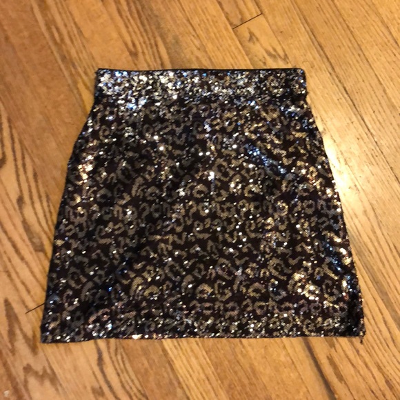 Zara leopard sequin mini skirt - Picture 4 of 4